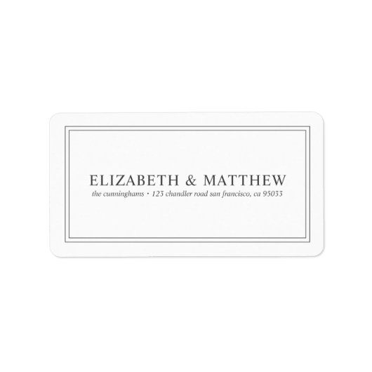 Einfache moderne Rücksendeadresse Adressaufkleber (Vorne)