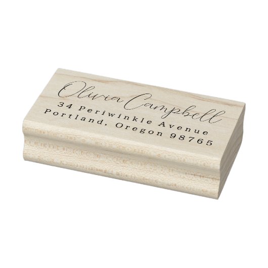 Einfache moderne Rücksendeadresse eleganter Skript Gummistempel (Stempel)