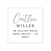 Einfache moderne Rücksendeadresse eleganter Skript Gummistempel (Prägung)