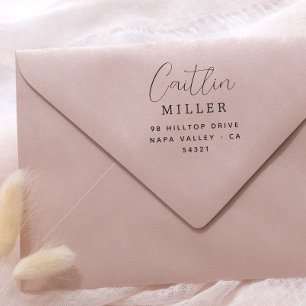 Einfache moderne Rücksendeadresse eleganter Skript Gummistempel