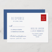 Einfache moderne Rücksendeadresse Rot und Blau (Vorne/Hinten)