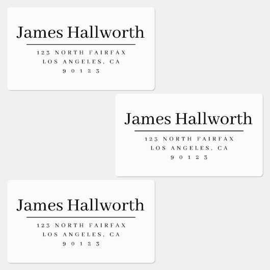 Einfache moderne Rücksendeadresse Schwarz & Weiß Etiketten (Gruppe)