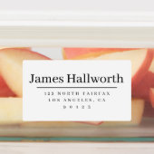 Einfache moderne Rücksendeadresse Schwarz & Weiß Etiketten (Befestigt)