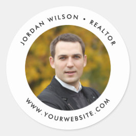 Einfache moderne Runde Hinzufügen Ihres Fotos Runder Aufkleber