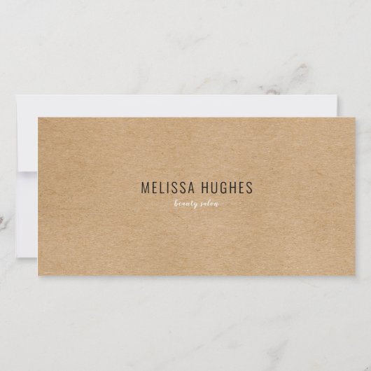 Einfache, moderne Rustikal-Kraft-Geschenkgutschein (Rückseite)