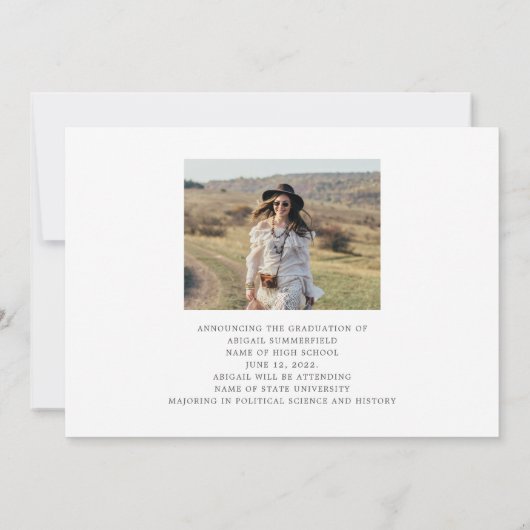 Einfache moderne rustikale Absolventen jedes Absch Ankündigung (Rückseite)