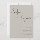 Einfache moderne Rustikale Boho Taupe SkriptWeddin Save The Date (Vorderseite)