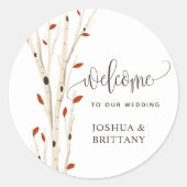 Einfache moderne Rustikale Elegante Hochzeit Willk Runder Aufkleber (Vorderseite)