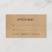 Einfache, moderne Rustikale Kraft-Ernennungskarte Visitenkarte (Vorderseite)