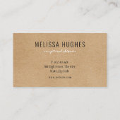 Einfache, moderne Rustikale Kraft-Ernennungskarte Visitenkarte (Rückseite)