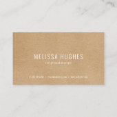 Einfache, moderne Rustikale Kraft-Ernennungskarte Visitenkarte (Rückseite)
