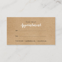 Einfache, moderne Rustikale Kraft-Ernennungskarte Visitenkarte