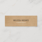Einfache moderne rustikale Kraft Mini Visitenkarte (Vorderseite)