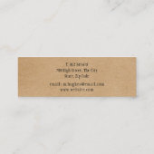 Einfache moderne rustikale Kraft Mini Visitenkarte (Rückseite)