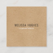 Einfache moderne rustikale Kraft Quadratische Visitenkarte (Vorderseite)