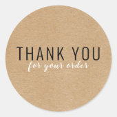Einfache moderne rustikale Kunden Vielen Dank Runder Aufkleber (Vorderseite)