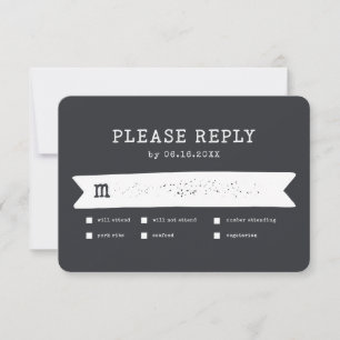 Einfache moderne Rustikale Landhaus Hochzeit RSVP Karte