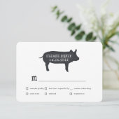 Einfache moderne Rustikale Landhaus Hochzeit RSVP Karte (Stehend Vorderseite)