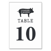Einfache moderne Rustikale Landhaus Hochzeit Tischnummer (Rückseite)