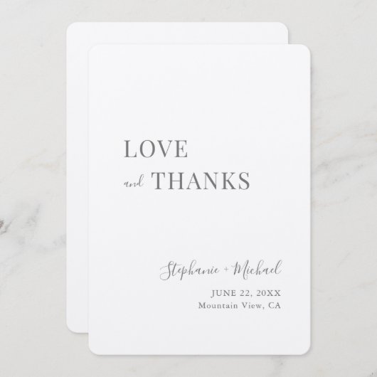 Einfache moderne rustikale Liebe und dank Kraft We Dankeskarte (Vorne/Hinten)