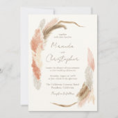 Einfache moderne rustikale Pampasgras-Hochzeit Einladung (Vorderseite)