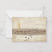 Einfache, moderne, rustikale Pampasgras-Hochzeit Mitteilungskarte (Rückseite)