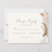 Einfache moderne rustikale Pampasgras-Hochzeit RSVP Karte (Vorderseite)