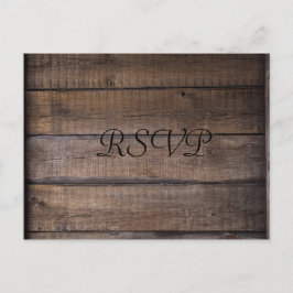 Einfache moderne Rustikale Schwarz-Braun-Hochzeit Postkarte