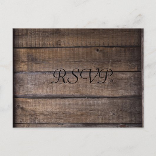 Einfache moderne Rustikale Schwarz-Braun-Hochzeit  Postkarte (Vorderseite)