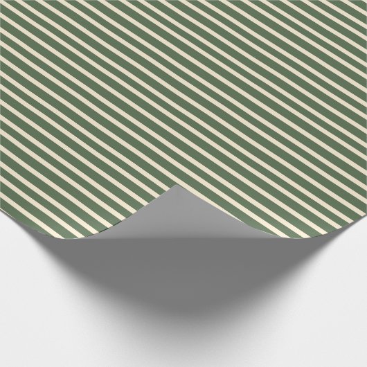 Einfache `moderne `rustikale Seite grün gestreift Geschenkpapier (Ecke)