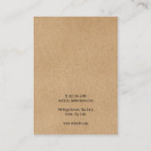 Einfache moderne Rustikalkopfkarte Visitenkarte (Rückseite)