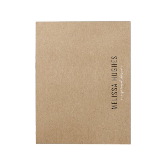 Einfache moderne Rustikalkraft Boho Notizblock (Rotiert)