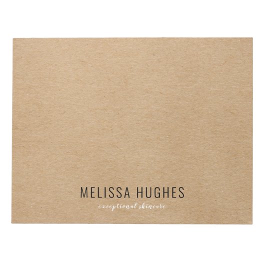 Einfache moderne Rustikalkraft Boho Notizblock (Vorderseite)