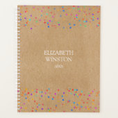 Einfache, moderne Rustikalkraft Rainbow Confetti P Planer (Vorderseite)
