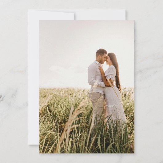 Einfache moderne SAGE GREEN Foto Underlay Wedding Save The Date (Vorderseite)