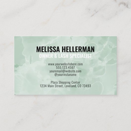 Einfache, moderne Sage Green Monogram Visitenkarte (Rückseite)