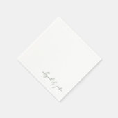 Einfache moderne Salbei-Script-Namen Hochzeitsserv Serviette (Ecke)