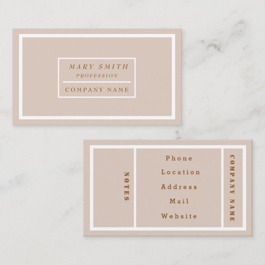 Einfache moderne Sand Dollar Visitenkarte (Vorne/Hinten)