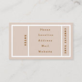 Einfache moderne Sand Dollar Visitenkarte (Rückseite)