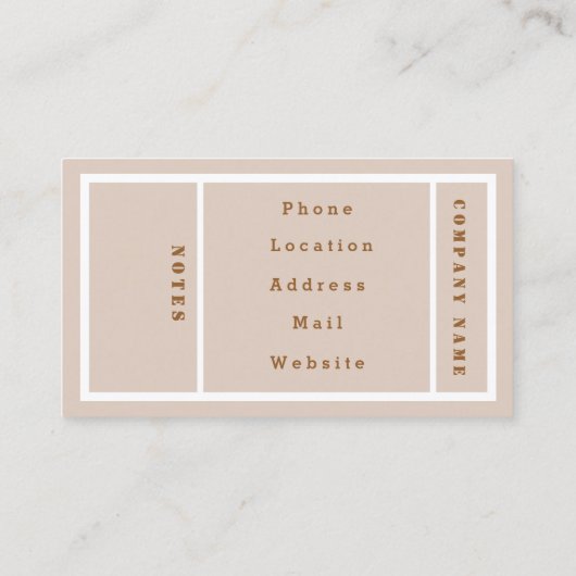 Einfache moderne Sand Dollar Visitenkarte (Rückseite)