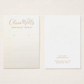 Einfache, moderne Satin Gold Earring Display Card (Vorne & Hinten)
