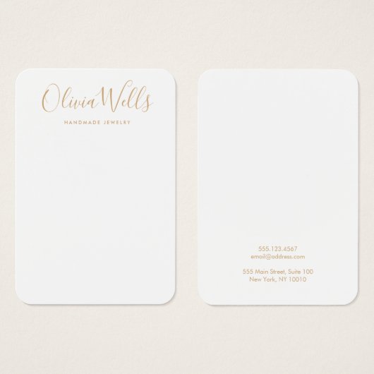 Einfache, moderne Satin Gold Earring Display Card (Vorne & Hinten)