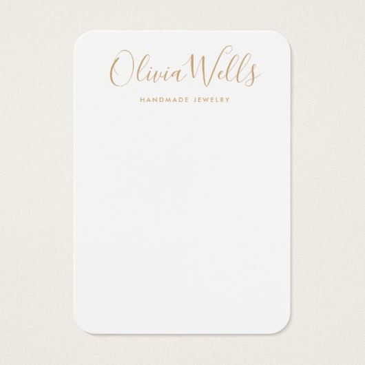 Einfache, moderne Satin Gold Earring Display Card (Vorderseite)