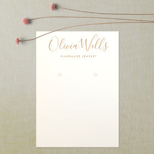Einfache, moderne Satin Gold Earring Display Card