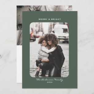 Einfache, moderne, saubere Weihnachtsferien-Fotoka Feiertagskarte