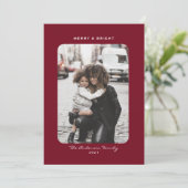 Einfache, moderne, saubere Weihnachtsferien-Fotoka Feiertagskarte (Stehend Vorderseite)