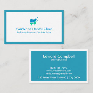 Einfache moderne saubere weiße Kühle Aqua Zahnbürs Visitenkarte