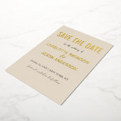 Einfache moderne Save the Date Gold Folieneinladung (Gedreht)