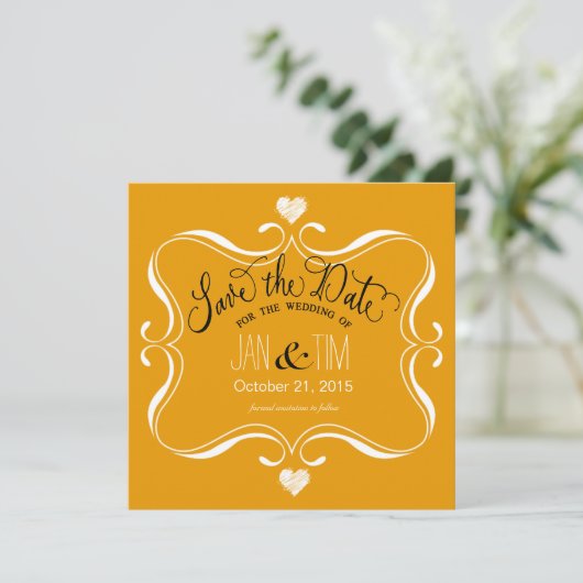 Einfache moderne Save the Date | Marigalweiß (Stehend Vorderseite)