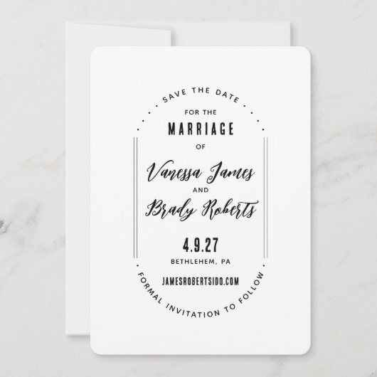 Einfache moderne, Save the Date Minimalistisch Einladung (Vorderseite)